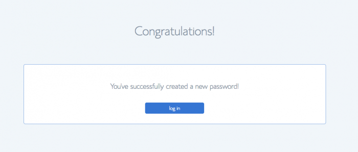 You Have Successfully Created a New Password