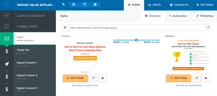 ClickFunnels A/B Testing
