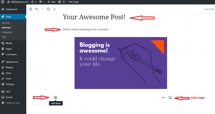How to create the blog post