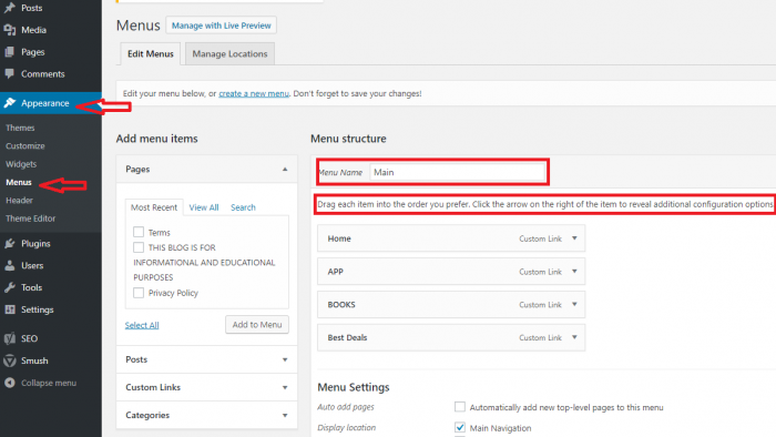 How to Create a WordPress Menu