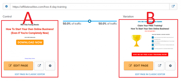 ClickFunnels A/B Testing