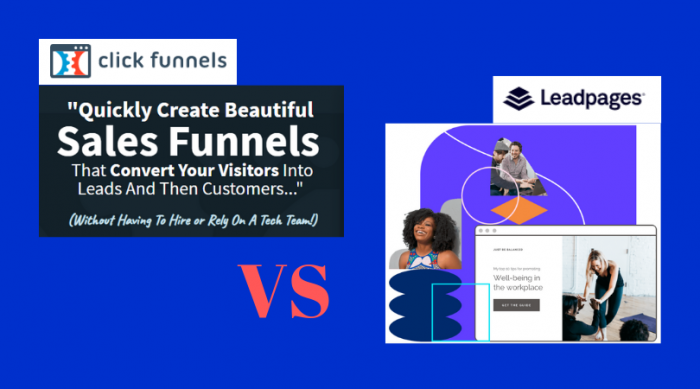 Landing page inspiration ClickFunnels vs Leadpages