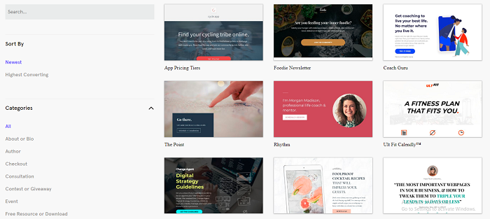 Landing page inspiration templates