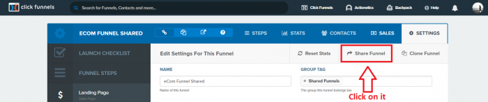 Share Funnel button