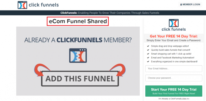 Share funnel special page