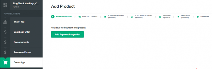 CLickFunnels shopping cart payment integration