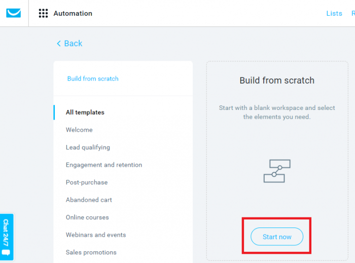 Build getresponse workflow from scratch