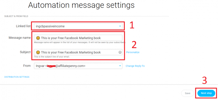First affiliate marketing funnel email