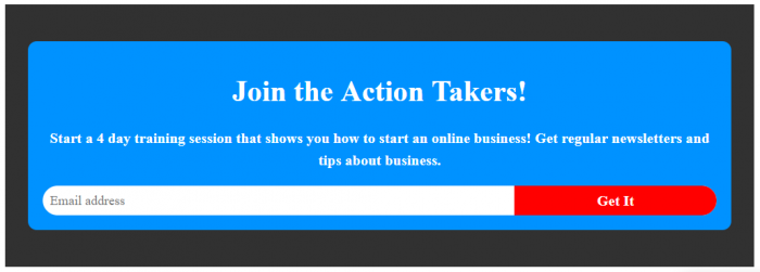 list building form at the bottom of my main page